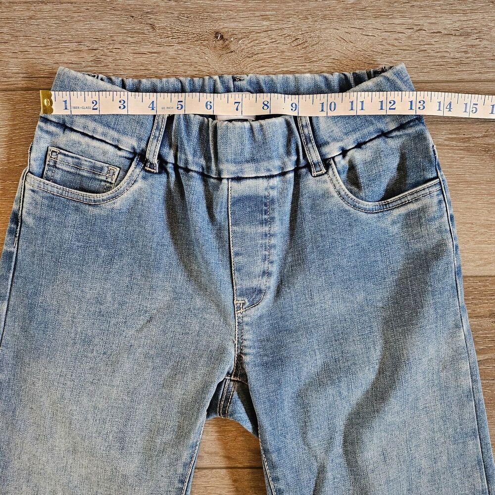 Bevy Flog Jasmine Cropped Jeans Womens 26 Blue Pull On Elastic Waist Wide Leg - Picture 3 of 9